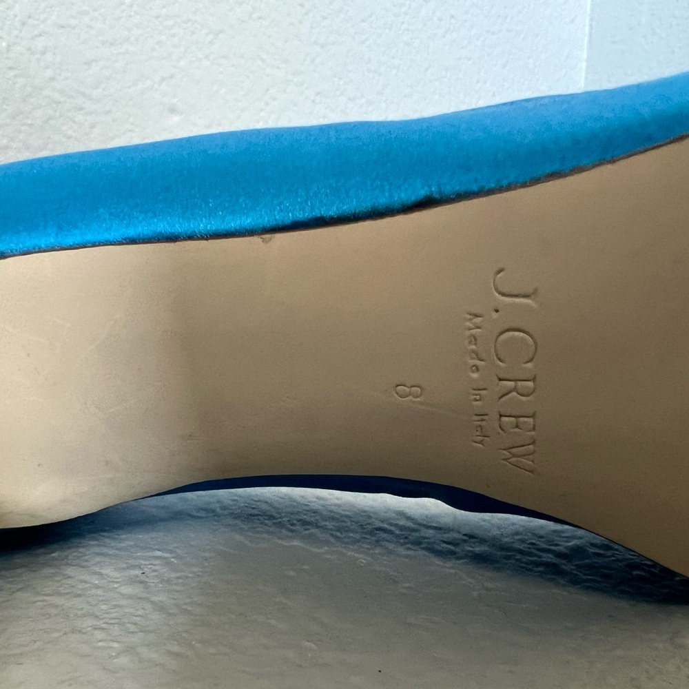J. Crew Vibrant Blue Satin Heels - Picture 7 of 7